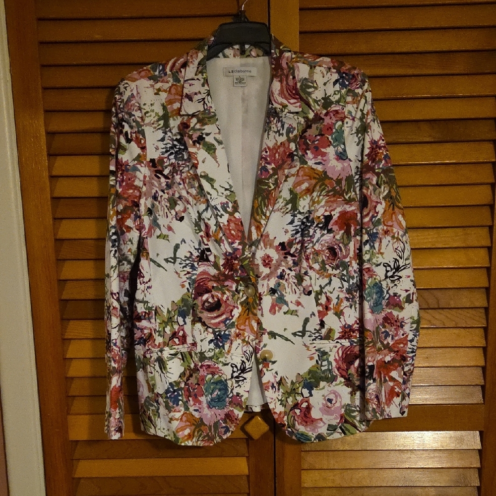 Liz Claiborne Multicolor Floral Blazer